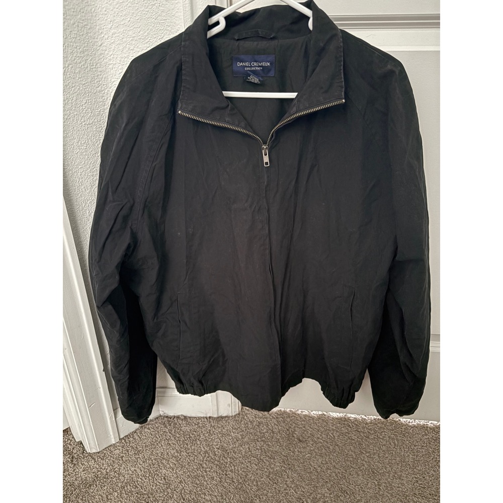 Daniel Cremieux Collection Mens M Jacket Black Zipper Pocket Lightweight Casual
